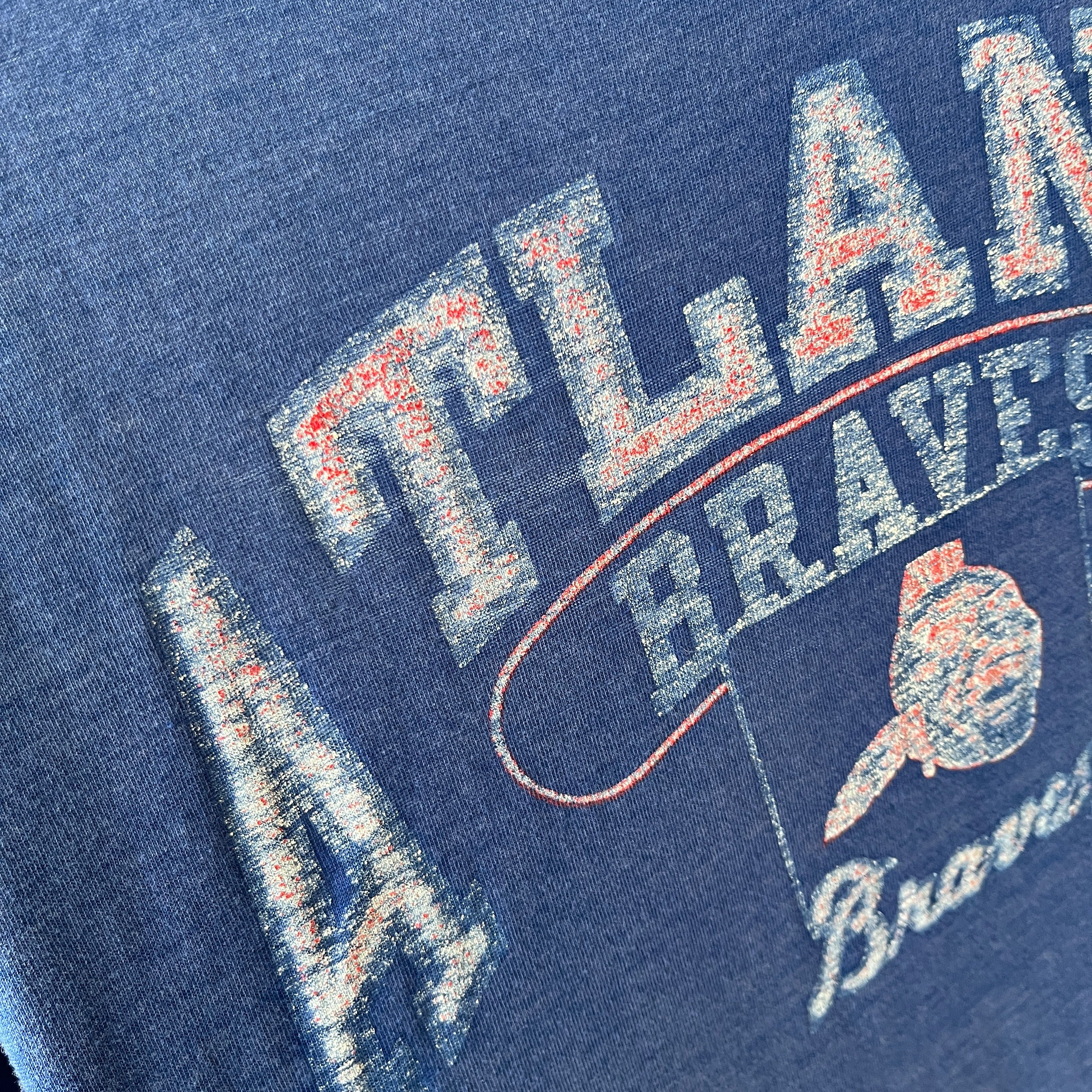 1980s Champion Brand Atlanta Braves Baseball Thinned Out and Worn T-Shirt