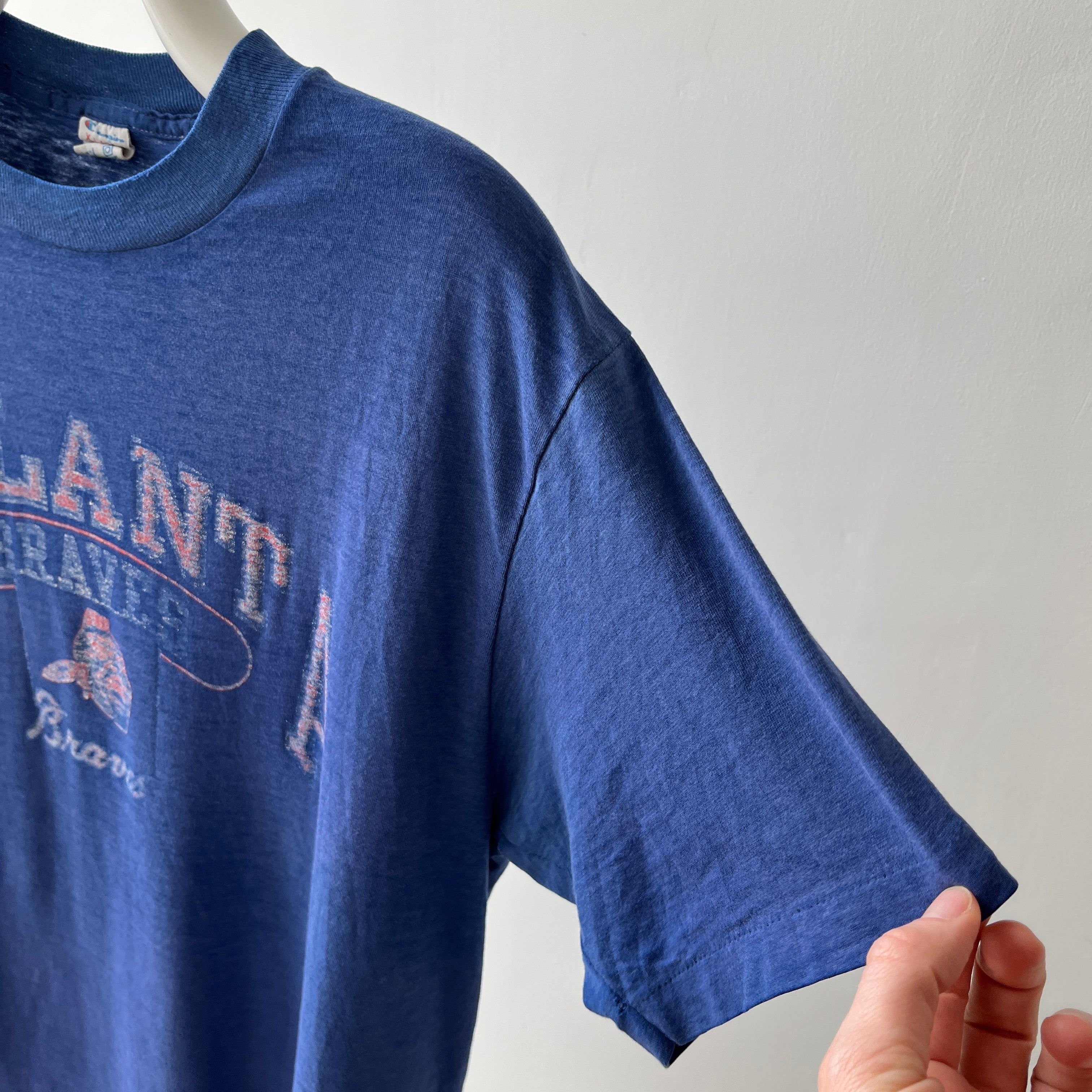 1980s Champion Brand Atlanta Braves Baseball Thinned Out and Worn T-Shirt