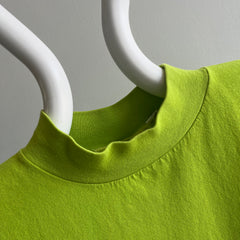 1980/90s Chartreuse Green Cotton Mock Neck Tank