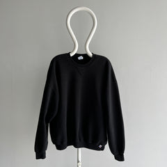 1990s Larger Medium Weight Blank Black Single V Sweatshirt by Russell