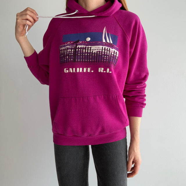 1980s Galilee, Rhode Island Hoodie by Hanes - A Gem