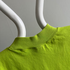 1980/90s Chartreuse Green Cotton Mock Neck Tank