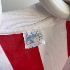 1980s Soft and Striped Red and White Polo T-Shirt