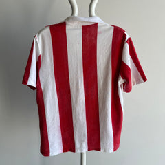 1980s Soft and Striped Red and White Polo T-Shirt