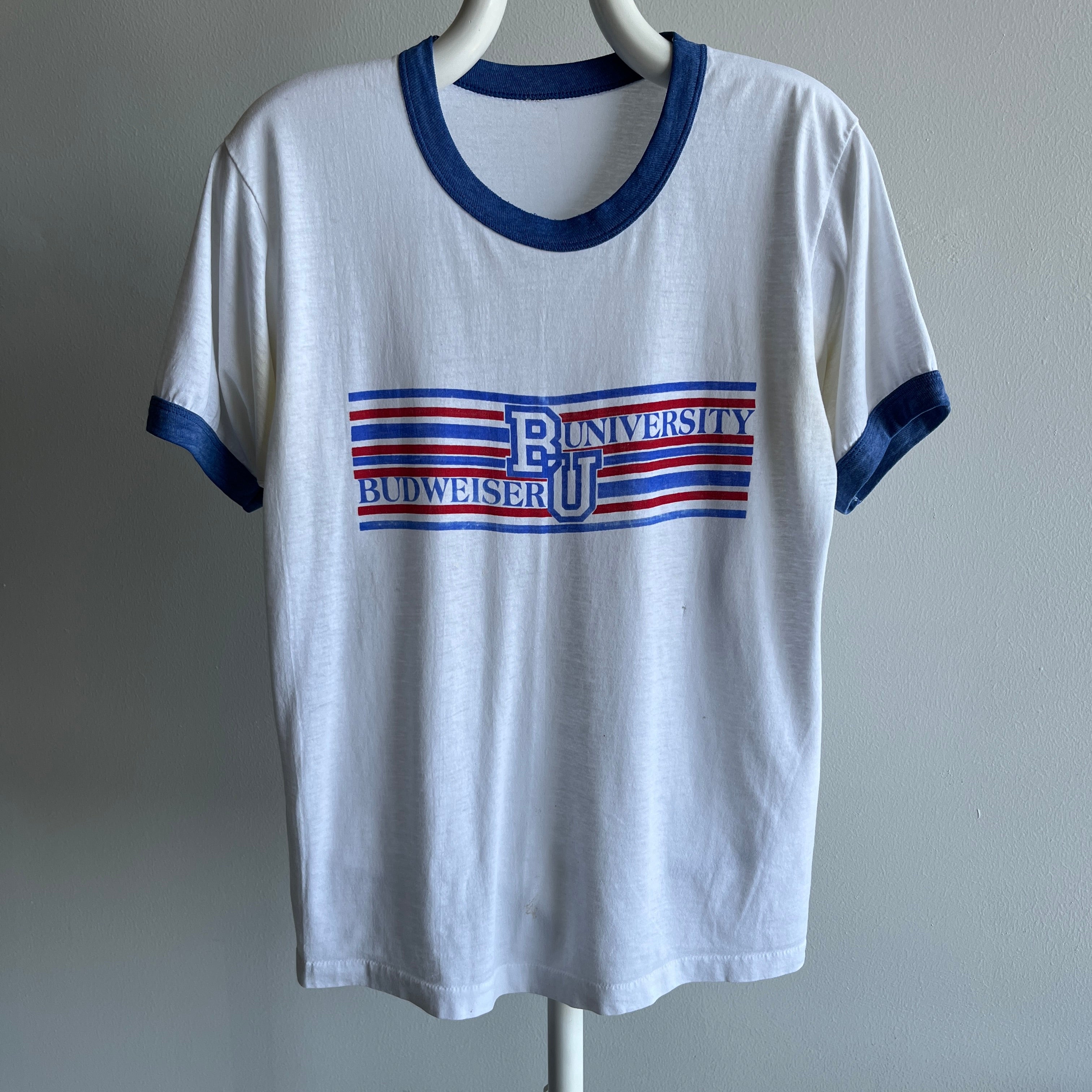 1980s Budweiser University Ring T-Shirt