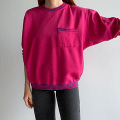 1980s Hot Pink Pocket Sweatshirt - She's a Special One