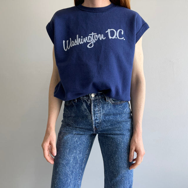 1980s Washington DC Muscle Tank Warm Up Sweatshirt - THIS!