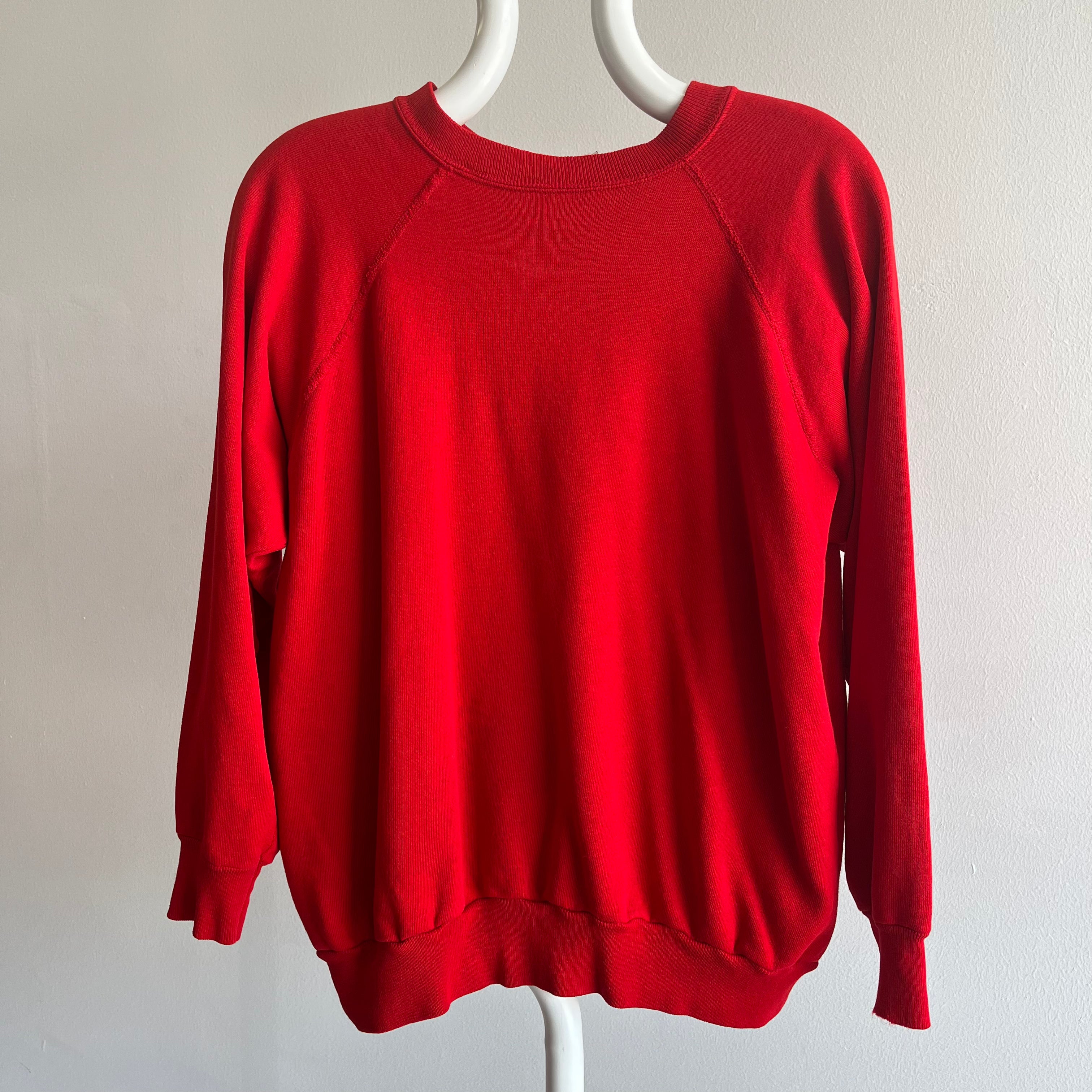 1980s Swoon Worthy Blank Red Sweatshirt