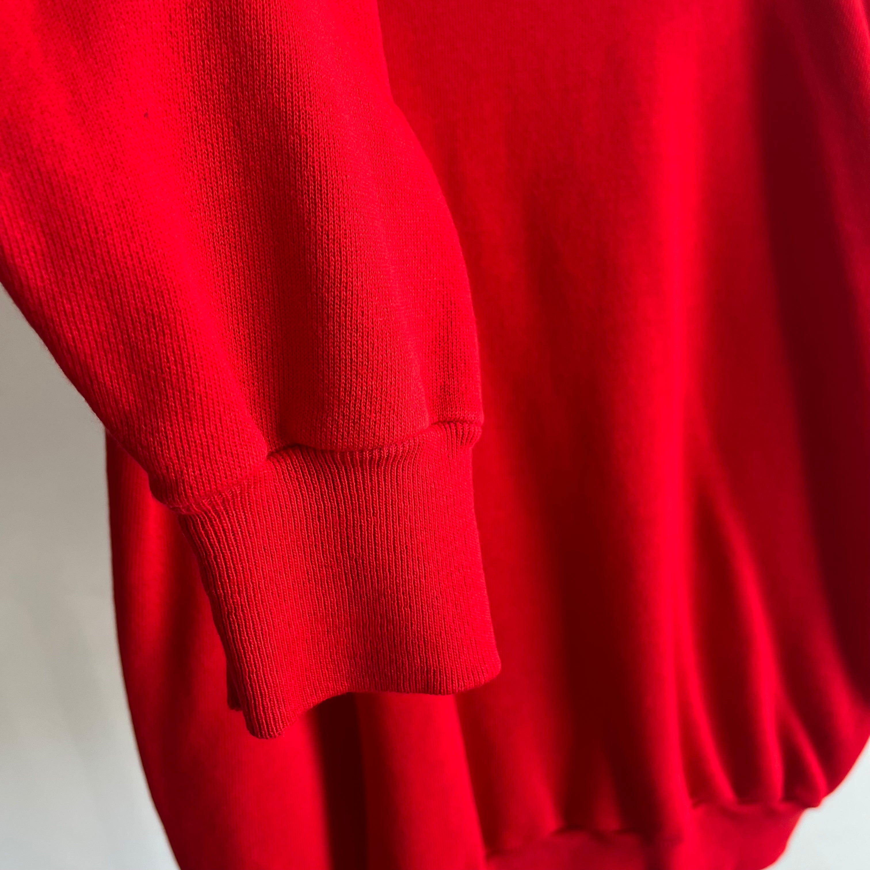 1980s Swoon Worthy Blank Red Sweatshirt