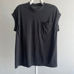 1980s Blank Black Muscle Tank Tank Top