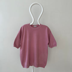 1980s Blank Mauve/Dusty Rose Short Sleeve Sweatshirt