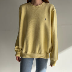 1990s Pale Yellow Soft Cotton Ralph Lauren Sweater