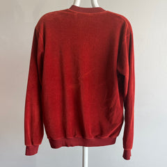 1970s Rusty Velour V-Neck Sweatshirt
