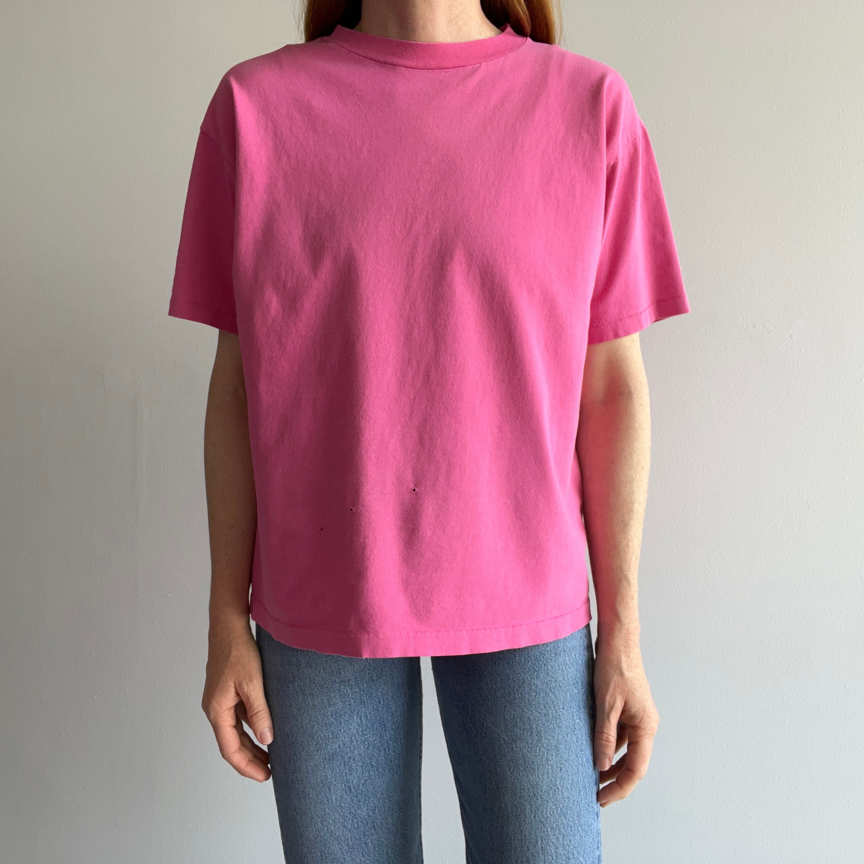 1980s Perfectly Worn HHW Pink Cotton T-Shirt
