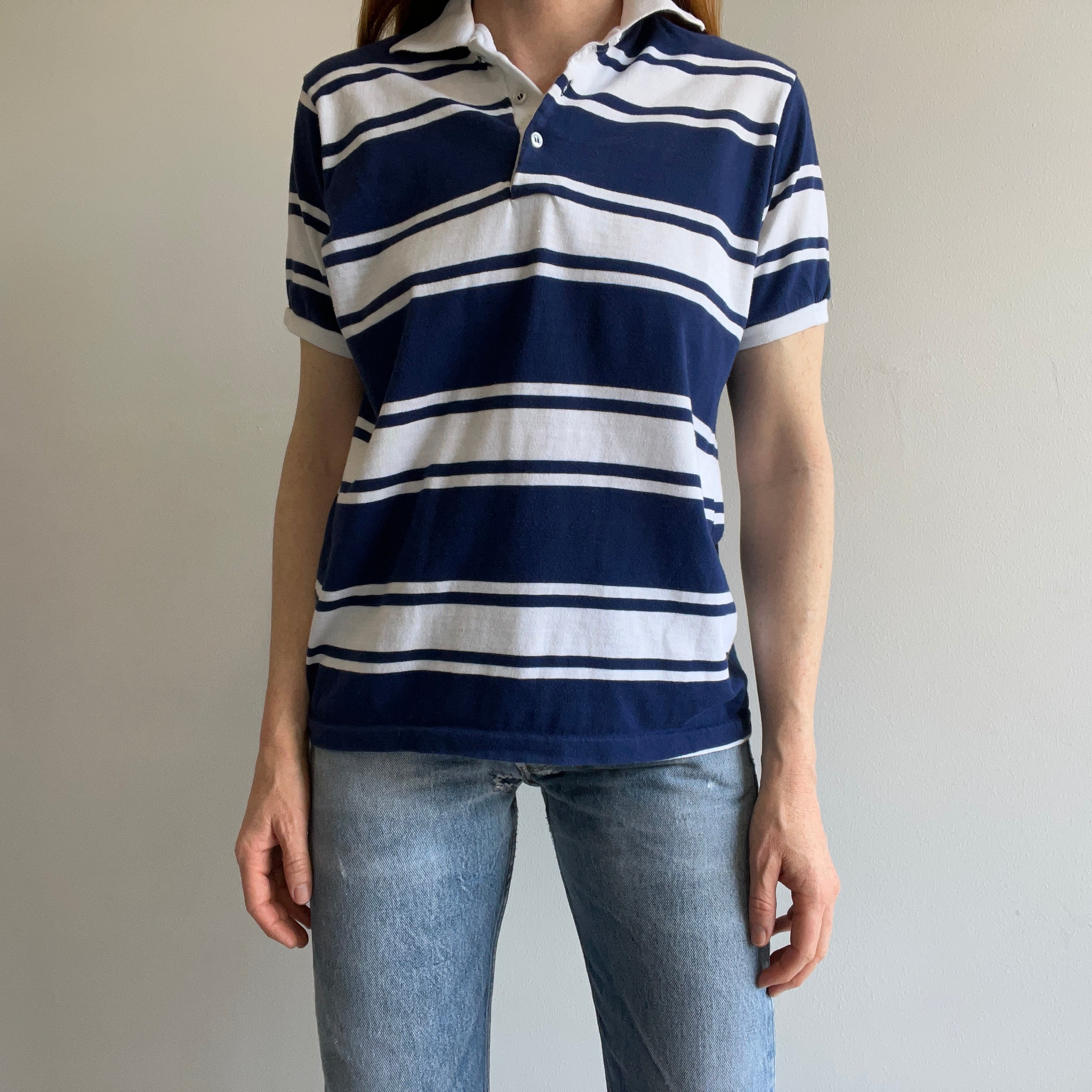 1980s Striped Cotton Polo Shirt by Catalina