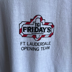 1980s TGIF Fridat\ys Front and Back Baseball T-Shirt