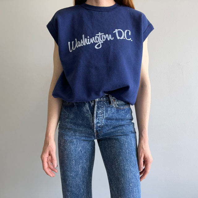 1980s Washington DC Muscle Tank Warm Up Sweatshirt - THIS!