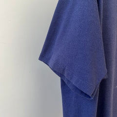 1990s Blank Navy Blue Pocket T Shirt
