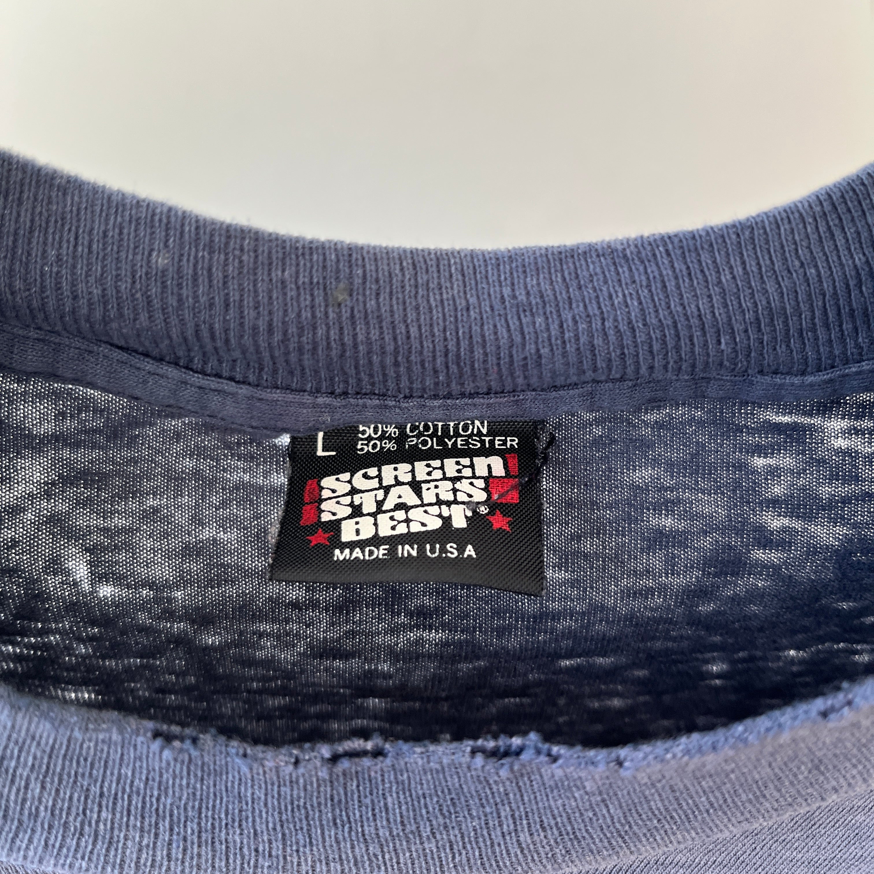 1980s Navy Blue Zebco Rhino Rod T Shirt - The Backside!