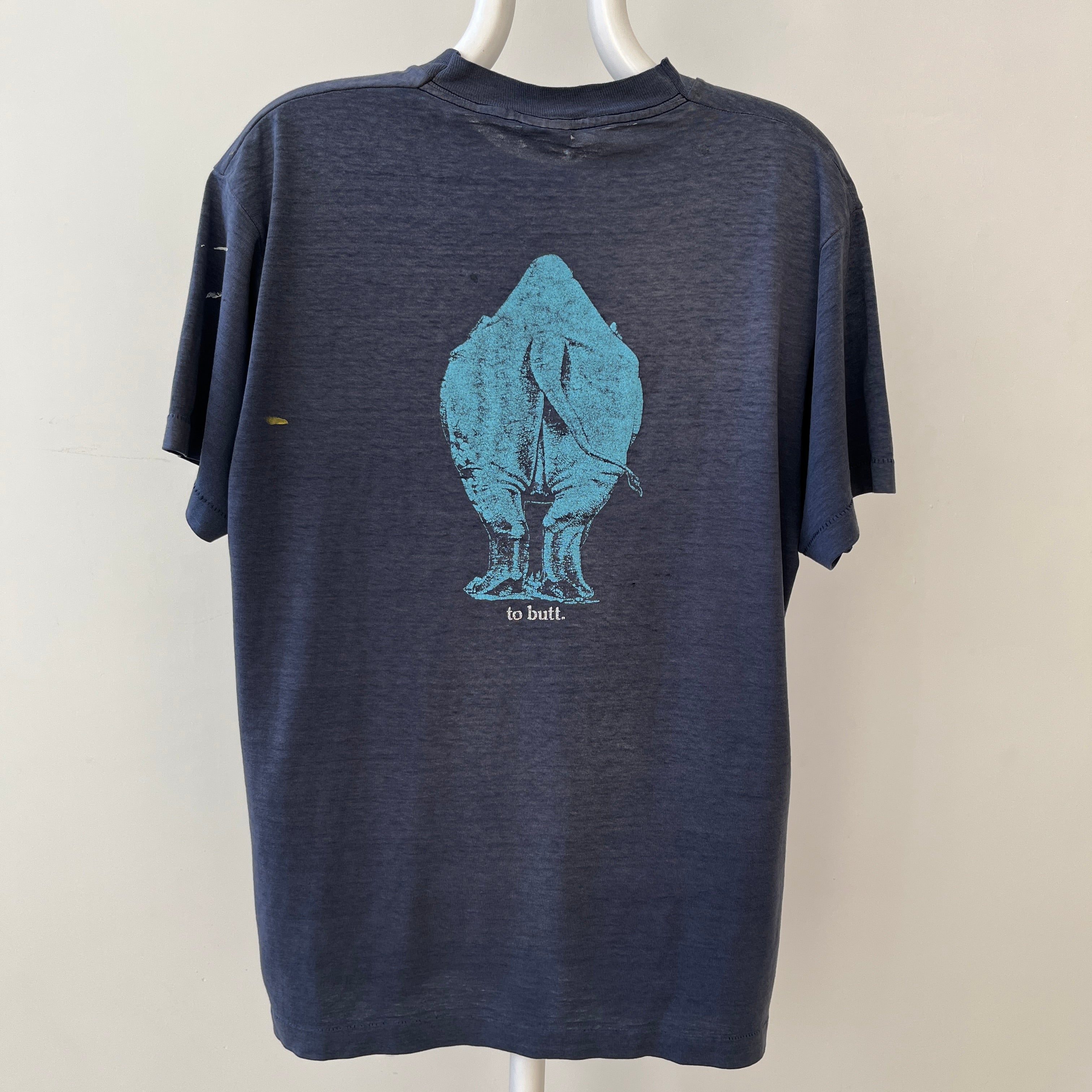 1980s Navy Blue Zebco Rhino Rod T Shirt - The Backside!