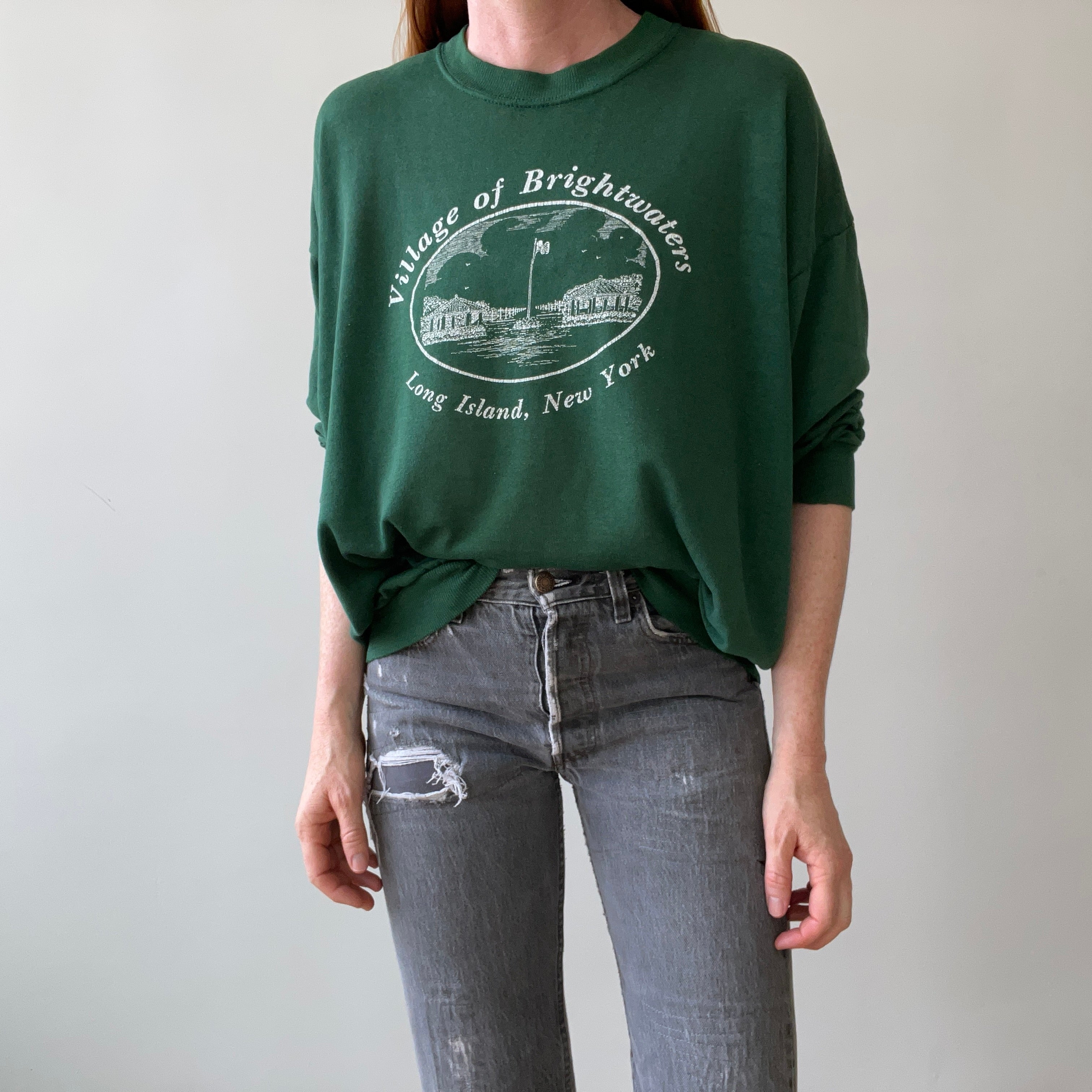 1980s Paper Thin Village of Brightwaters Sweatshirt - DCQL ALERT!!! Blownout!