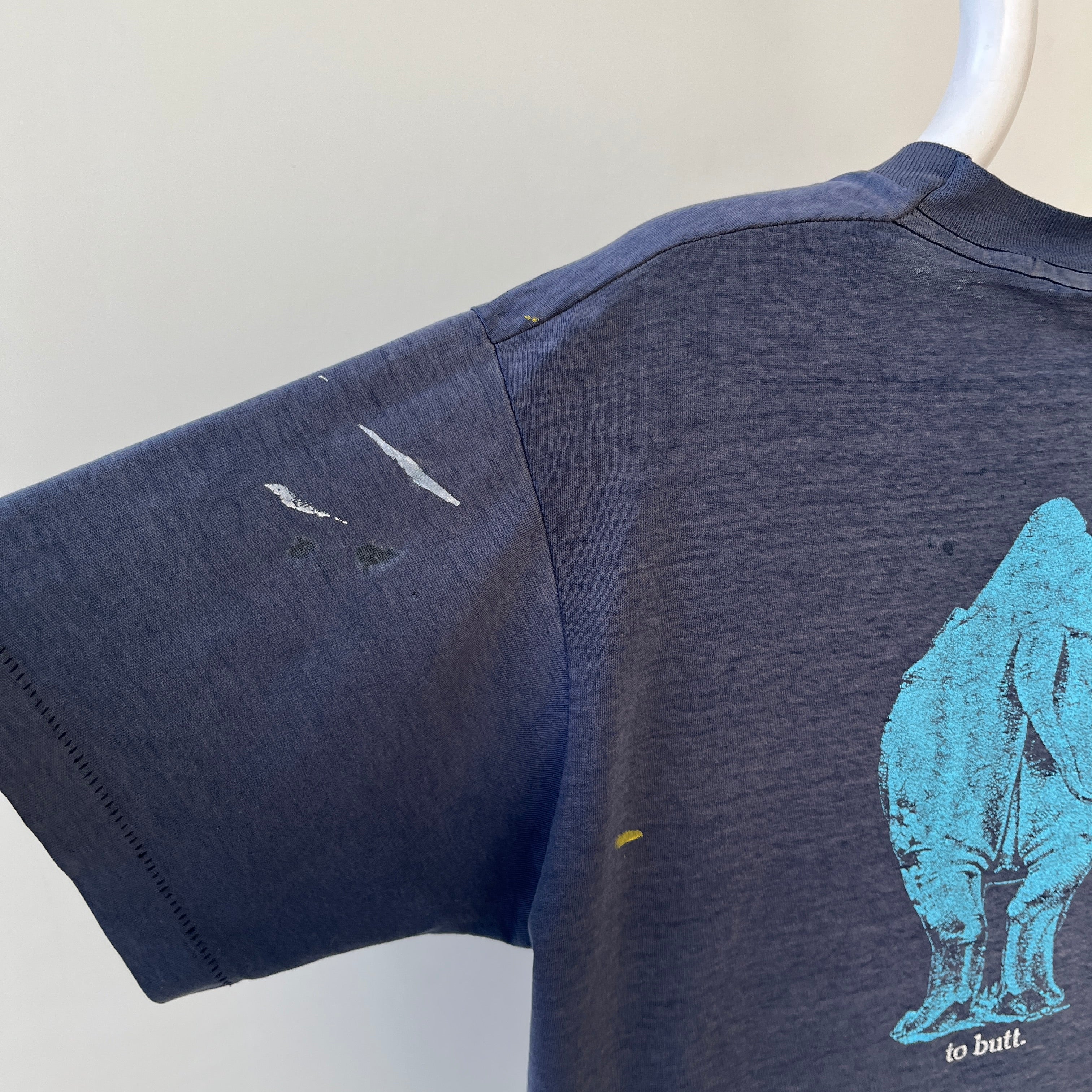 1980s Navy Blue Zebco Rhino Rod T Shirt - The Backside!