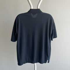 1980s Blank Black Mock Neck Pocket T-Shirt