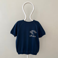 1960s Navy Blue Hilton Head South Carolina Short Sleeve Sweatshirt - Collectible