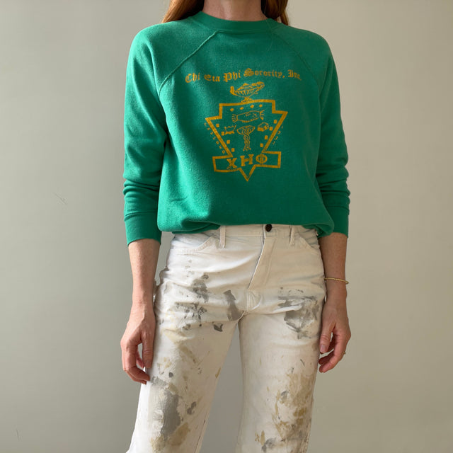 1970s/80s Chi Eta Phi Sorority Raglan Sweatshirt