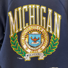1980s/90s Michigan Wolverines DIY Cropped Raglan Sweatshirt