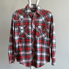 1980s Lariat Brand Cotton Flannel Cowboy Shirt - Smaller SIze