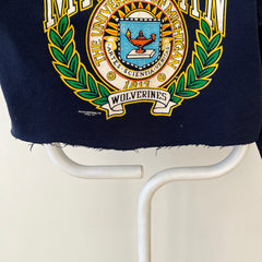 1980s/90s Michigan Wolverines DIY Cropped Raglan Sweatshirt