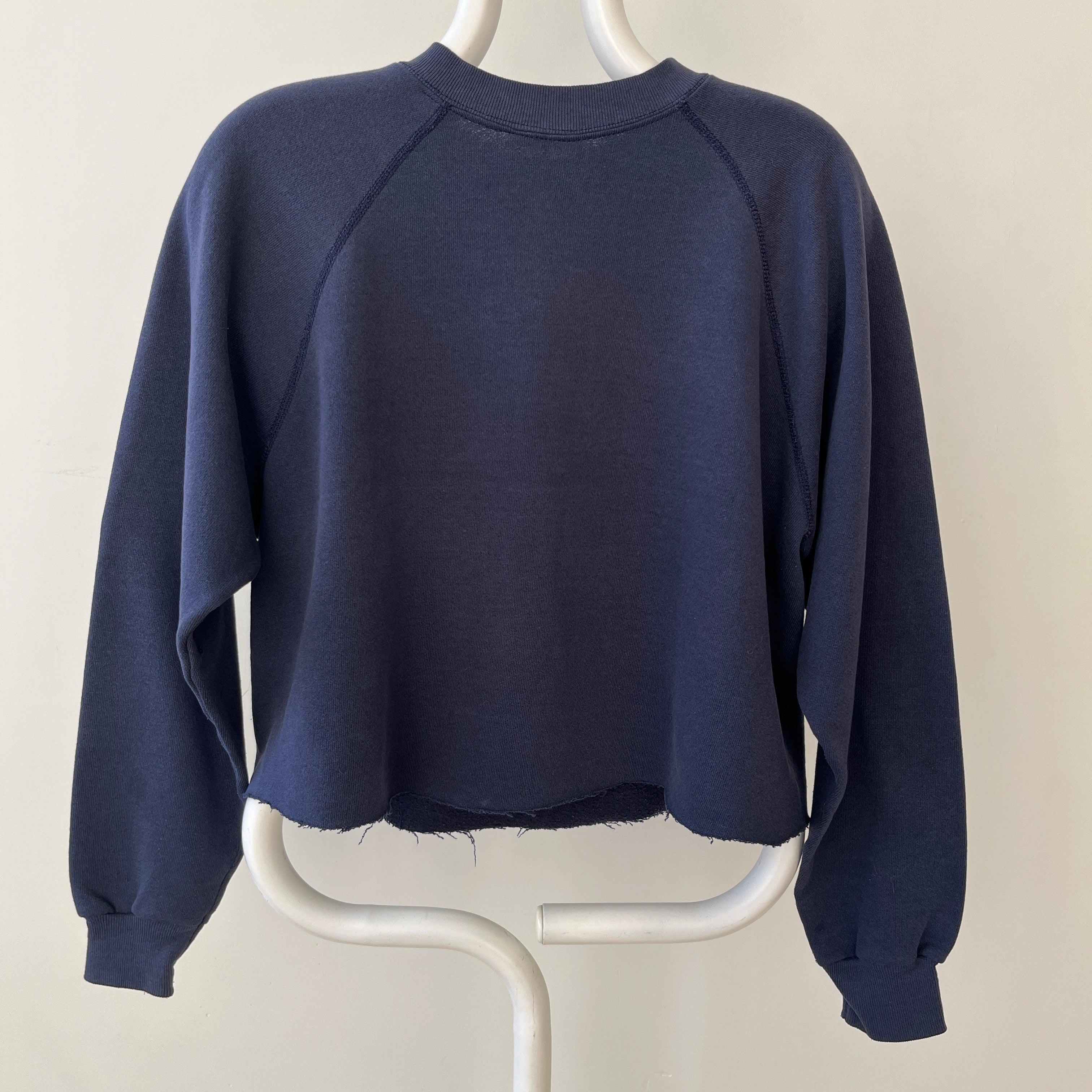 1980s/90s Michigan Wolverines DIY Cropped Raglan Sweatshirt