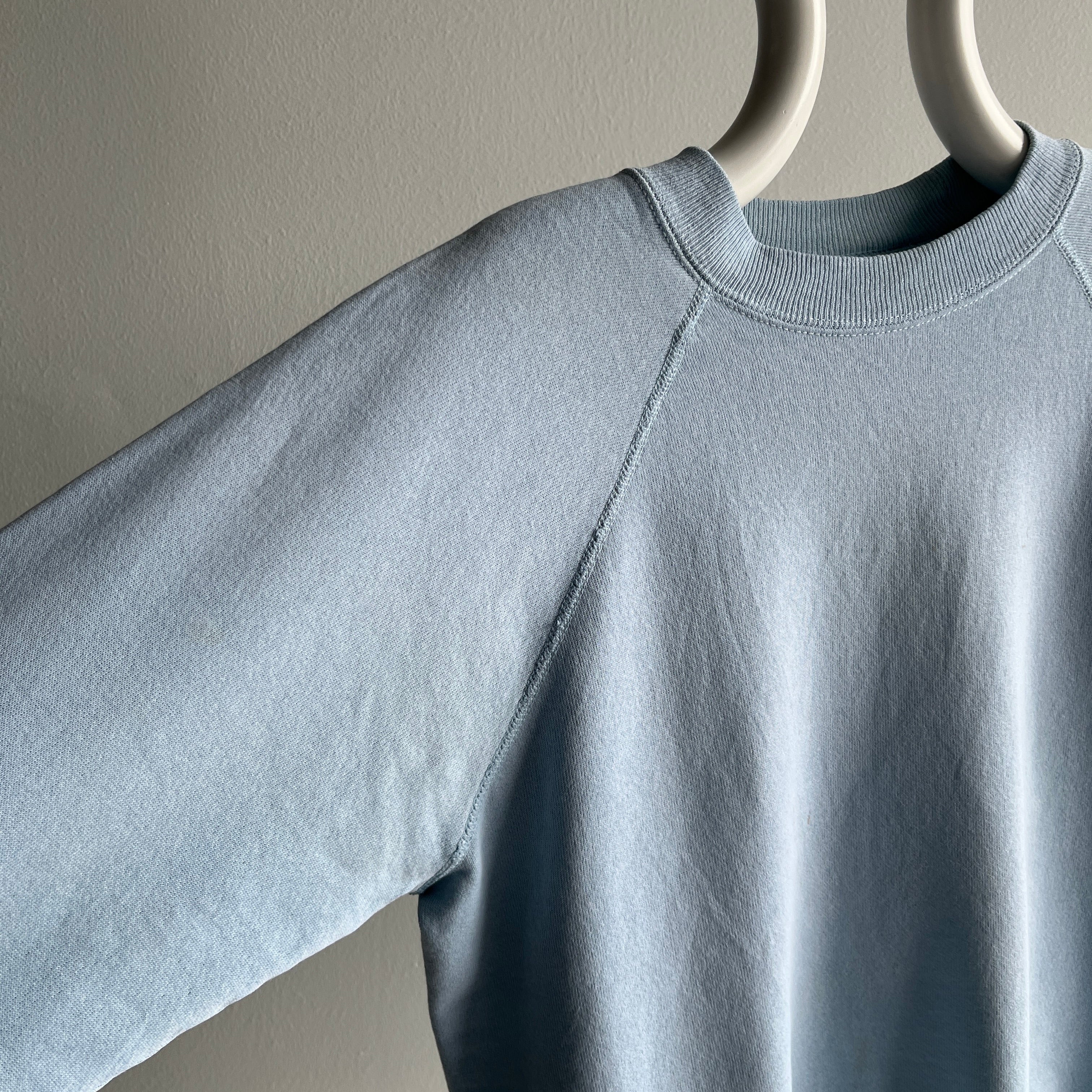 1990s Faded LA Sky (With a Little Pollution) Blue Blank Sweatshirt