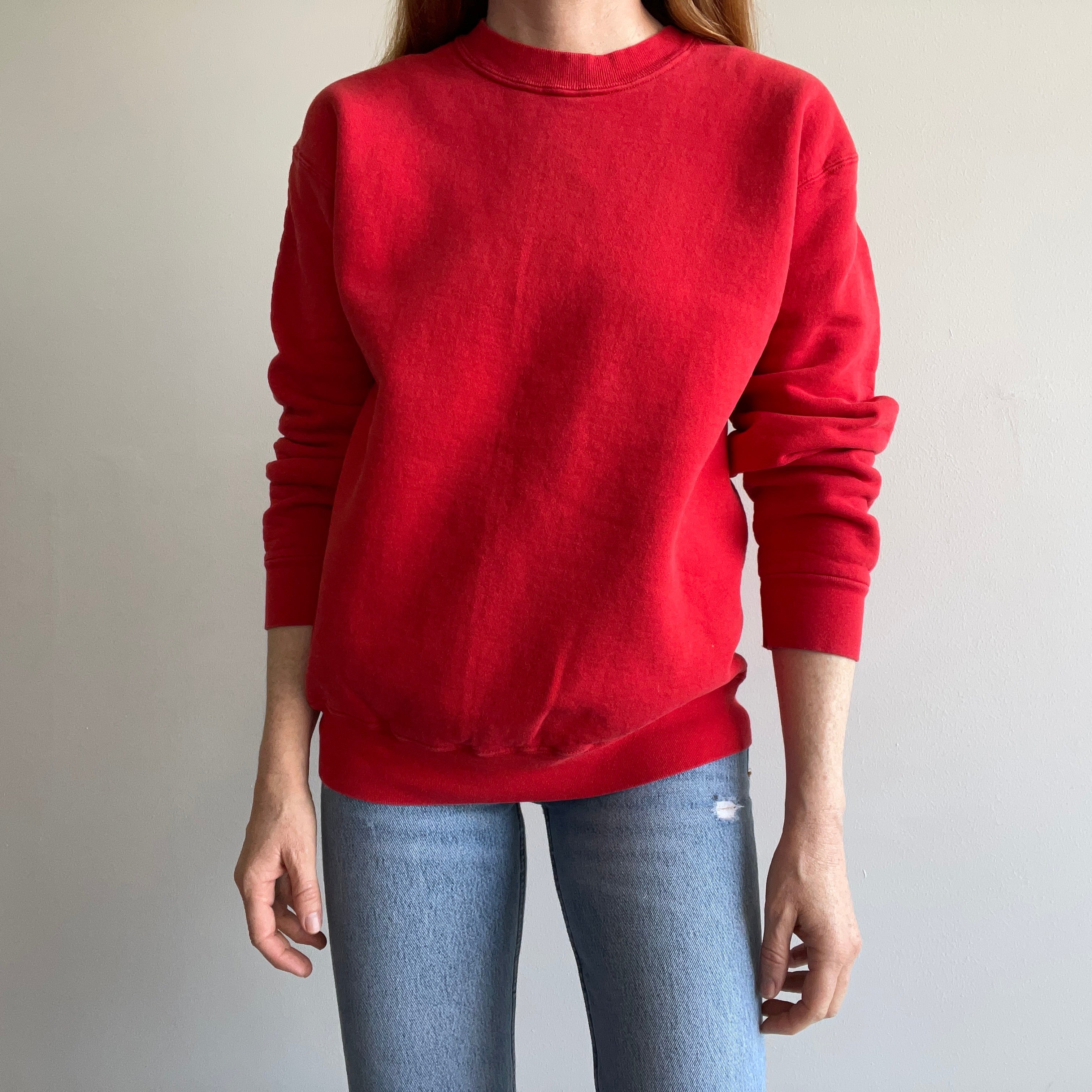 1990s Blank Red Sweatshirt by Soffee
