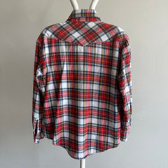 1980s Lariat Brand Cotton Flannel Cowboy Shirt - Smaller SIze