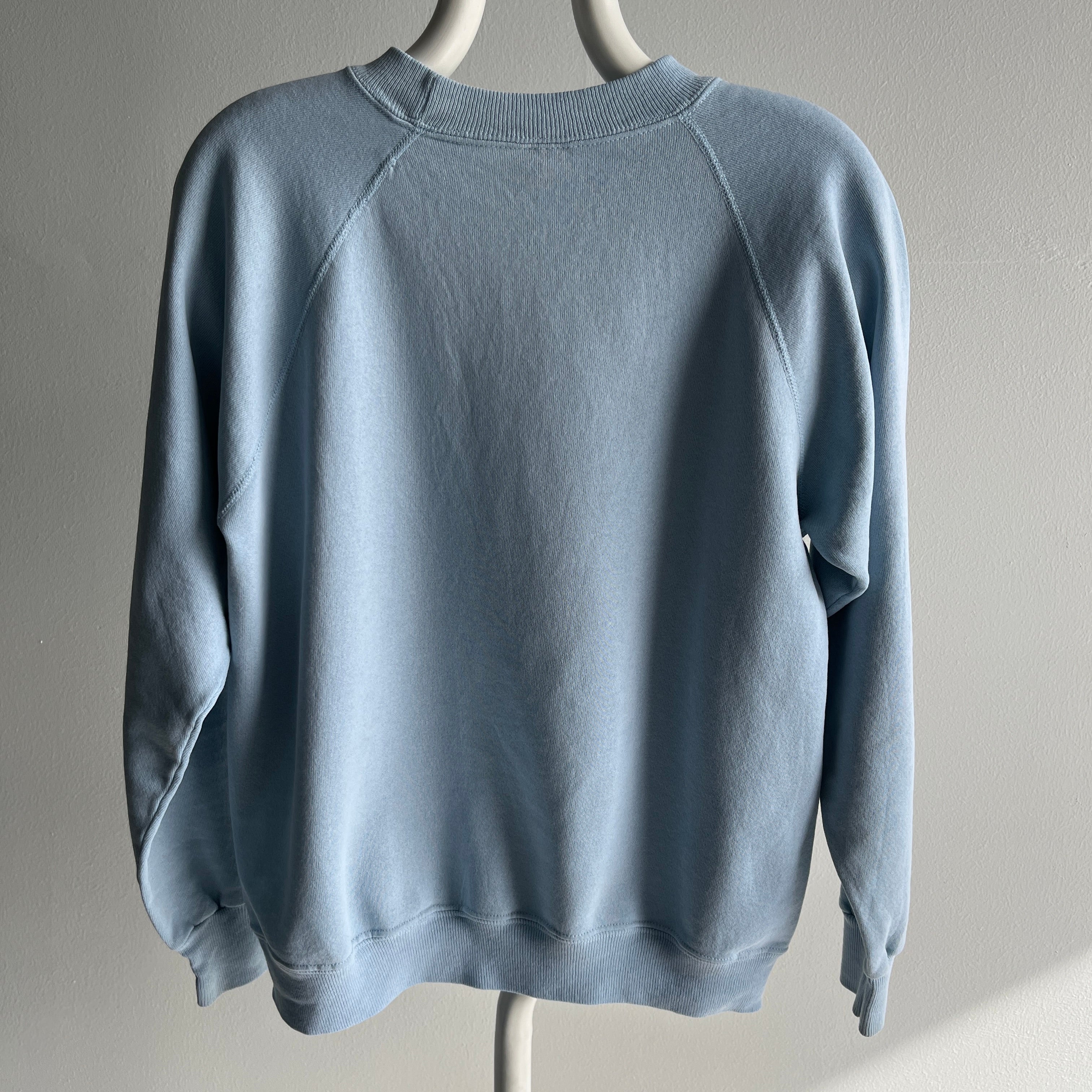 1990s Faded LA Sky (With a Little Pollution) Blue Blank Sweatshirt