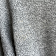 1980s Heavyweight Underarm Gusset Blank Gray Sweatshirt - !!!!