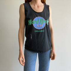 1980s Hard Rock Orlando Faded Cotton Tank Top With Paint Staining