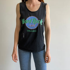 1980s Hard Rock Orlando Faded Cotton Tank Top With Paint Staining