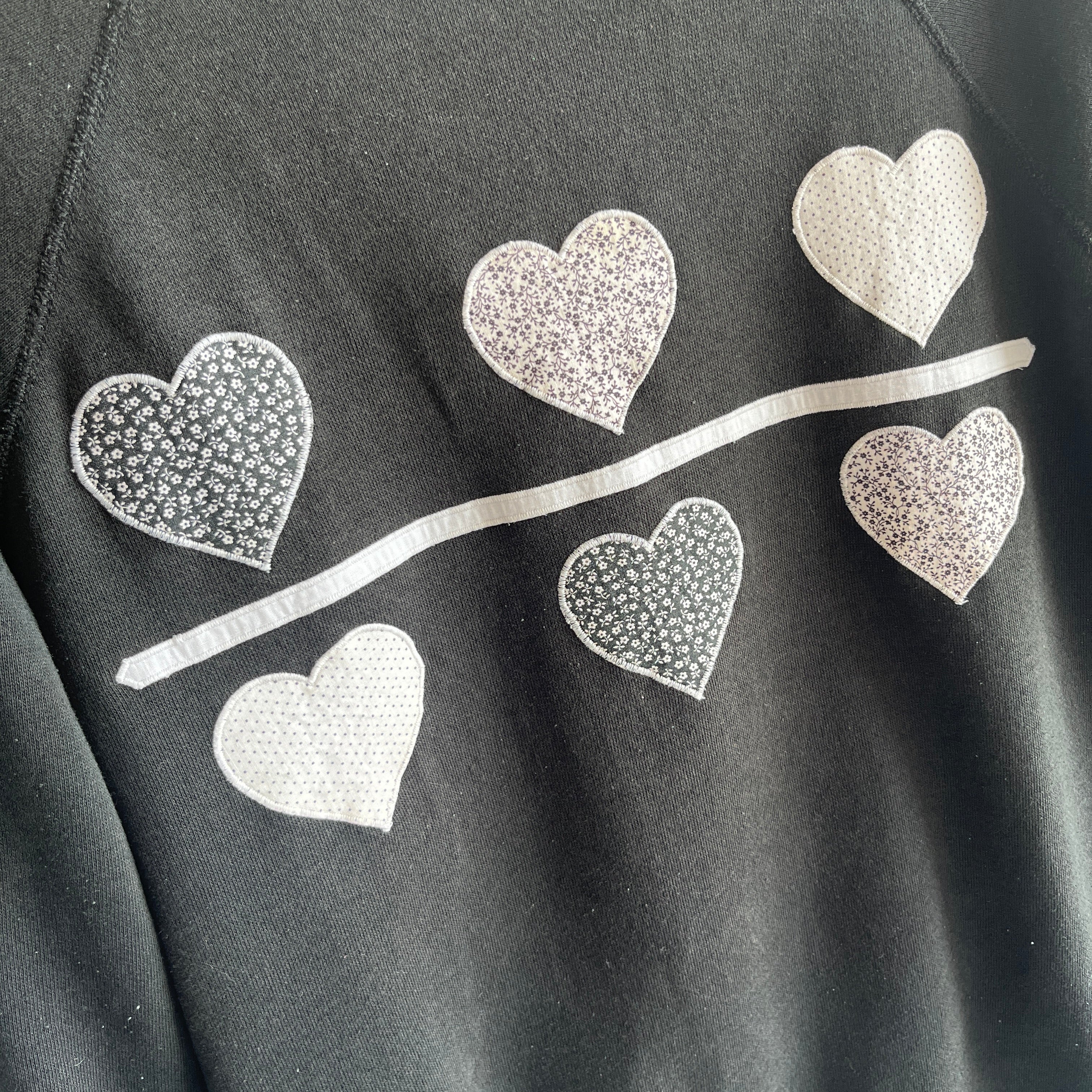 1980s DIY Librarian Chic Heart Sweatshirt