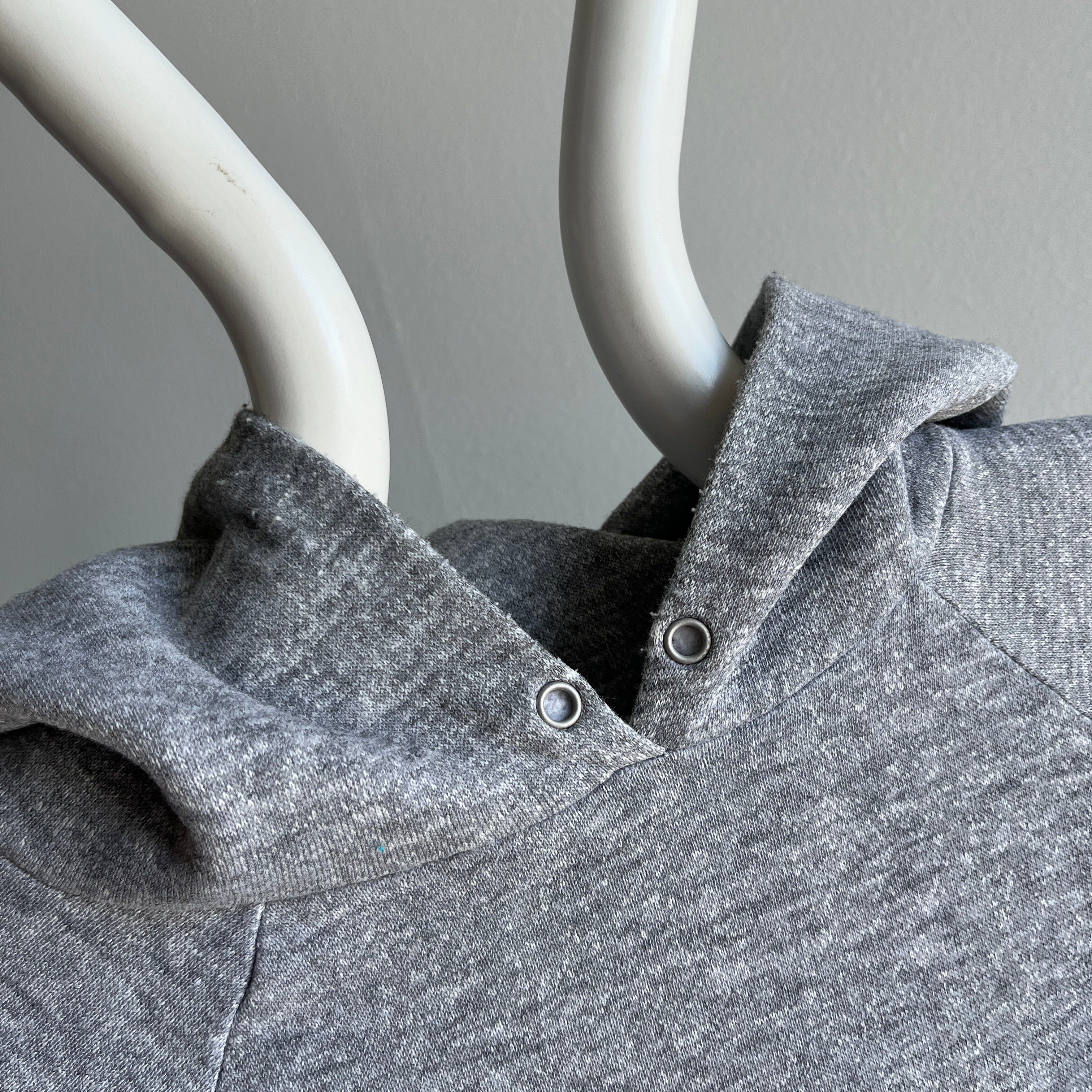 1980s The Fitness Center Blank Gray Pull Over Hoodie