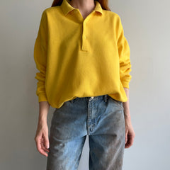 1980s Sunshine Yellow Collared Sweatshirt