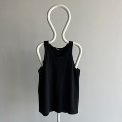 1980s Blank Black Cotton Tank Top