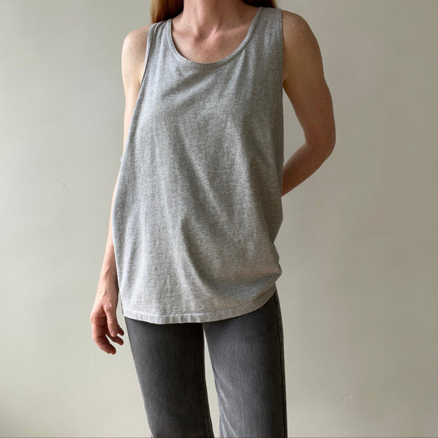 1990s Blank Grey Tank Top