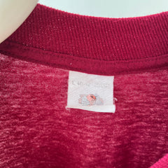 1980s Blank Burgundy Pocket T Shirt