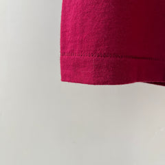1980s Blank Burgundy Pocket T Shirt