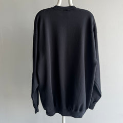 1990s Ultra Fleece Larger Longer Barely Worn Blank Black Sweatshirt by Ultra Fleece