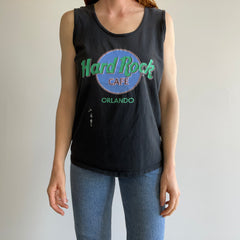 1980s Hard Rock Orlando Faded Cotton Tank Top With Paint Staining