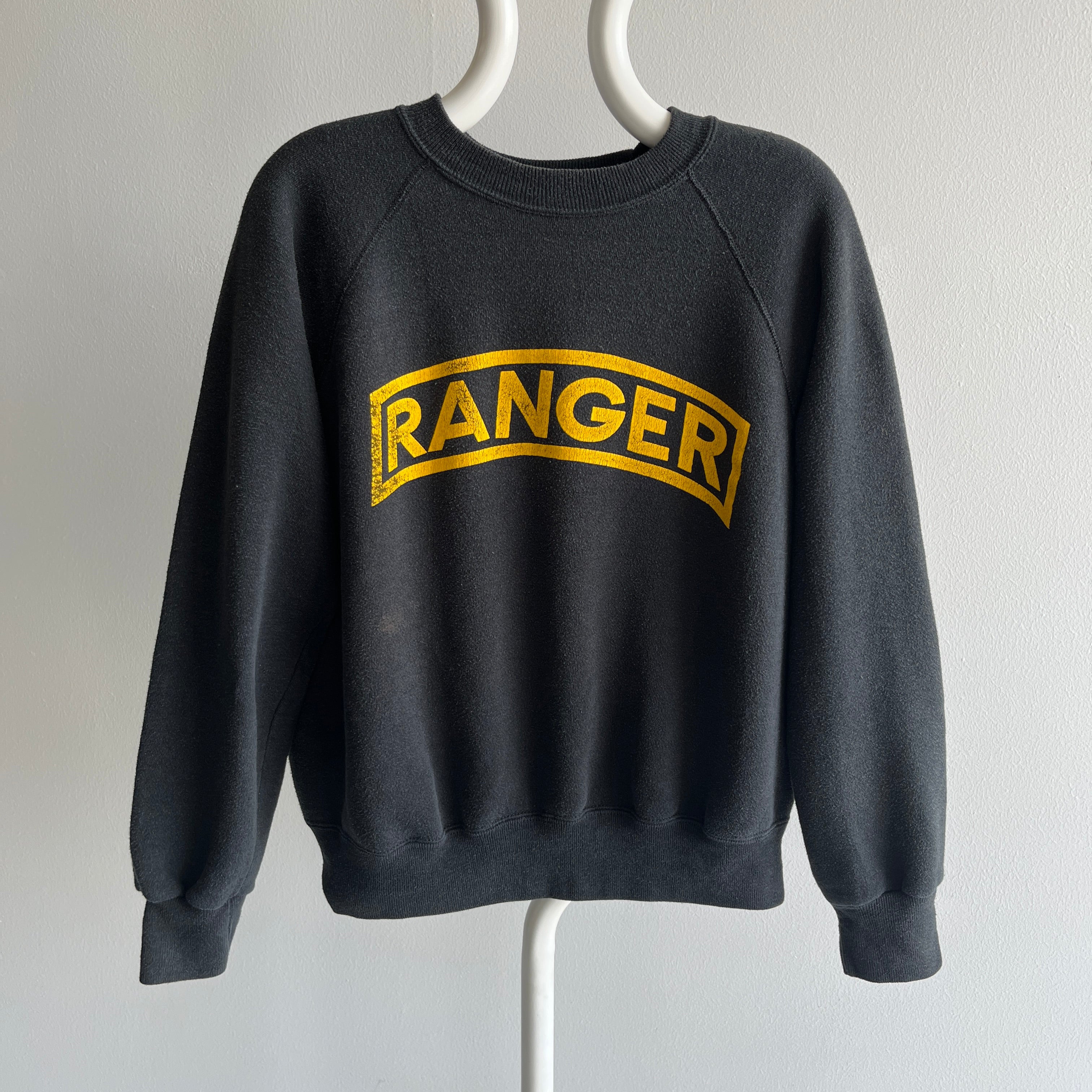 1980s Ranger Sweatshirt with EPIC Sun Fading on the Backside